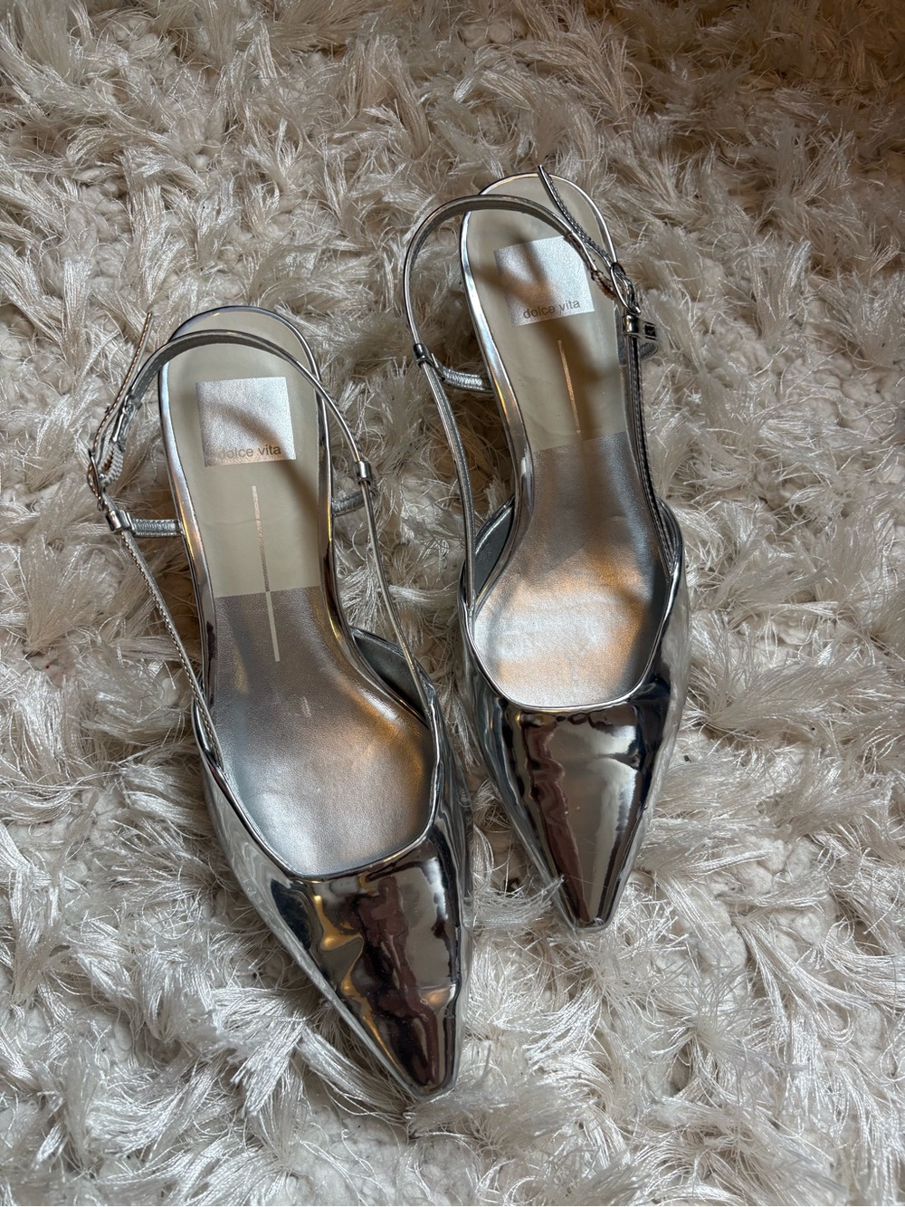 Dolce Vita Odela Silver Slingback Kitten Heel - Picture 2 of 4